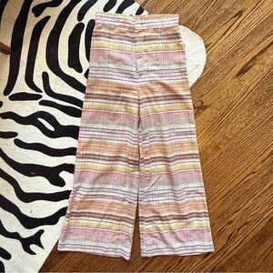 Vintage 1970s Pastel Plaid Wide Leg Pants
